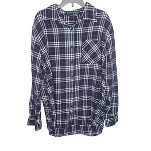 Urban Republic Men's Medium Plaid Flannel Casual Button Up Shirt Blue Red M